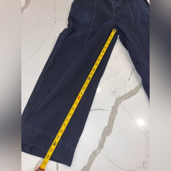 Trendy Goldsign Karla Women Denim Moari Dark Wash High Rise Wide Leg Jeans Sz 27 - Picture 8 of 12